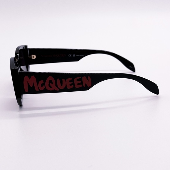 NEW ALEXANDER MCQUEEN AM0330S 002 WOMEN BLACK OVAL SUNGLASSES - Picture 7 of 12